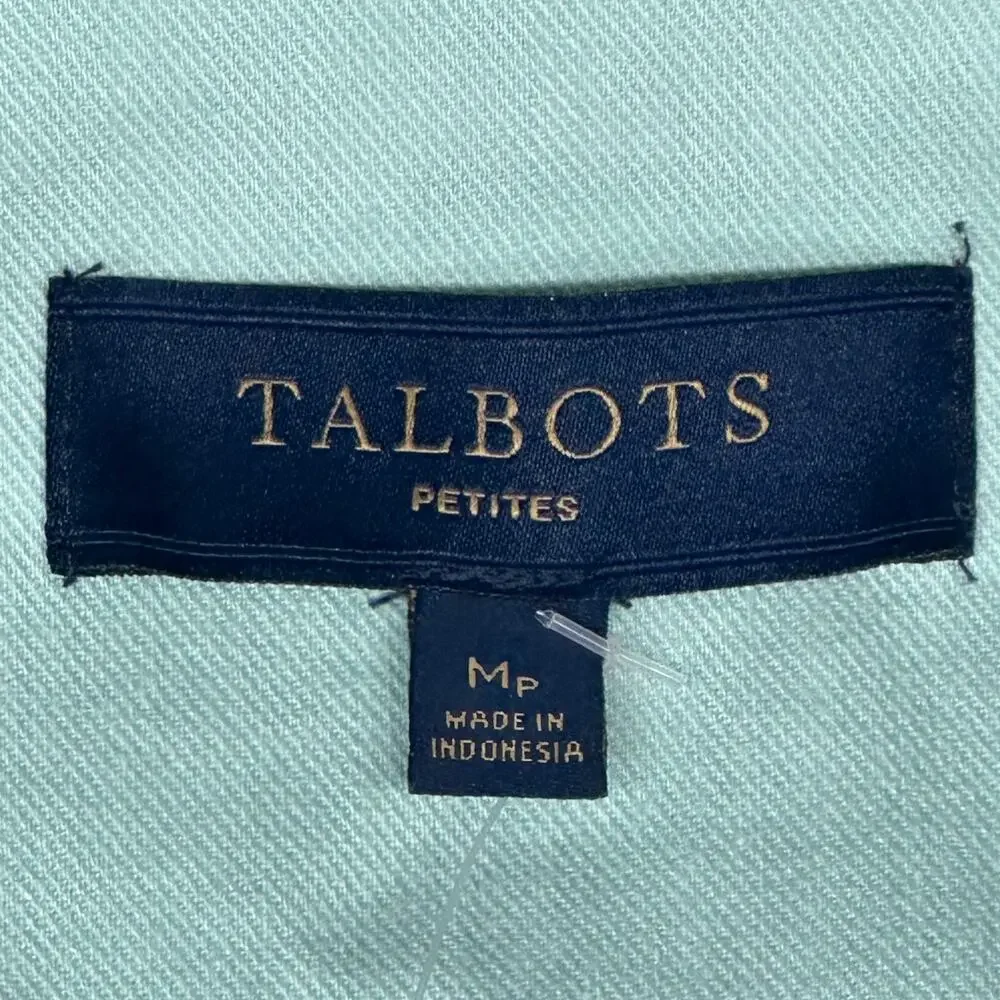 Talbots Petites Women’s Mint Green Denim Button-Up Jacket Size: Medium Petite - Picture 6 of 7
